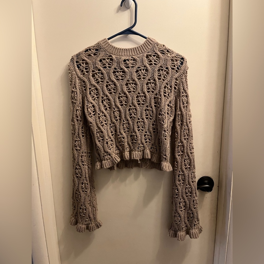 H&M Beige Open-Knit Sweater